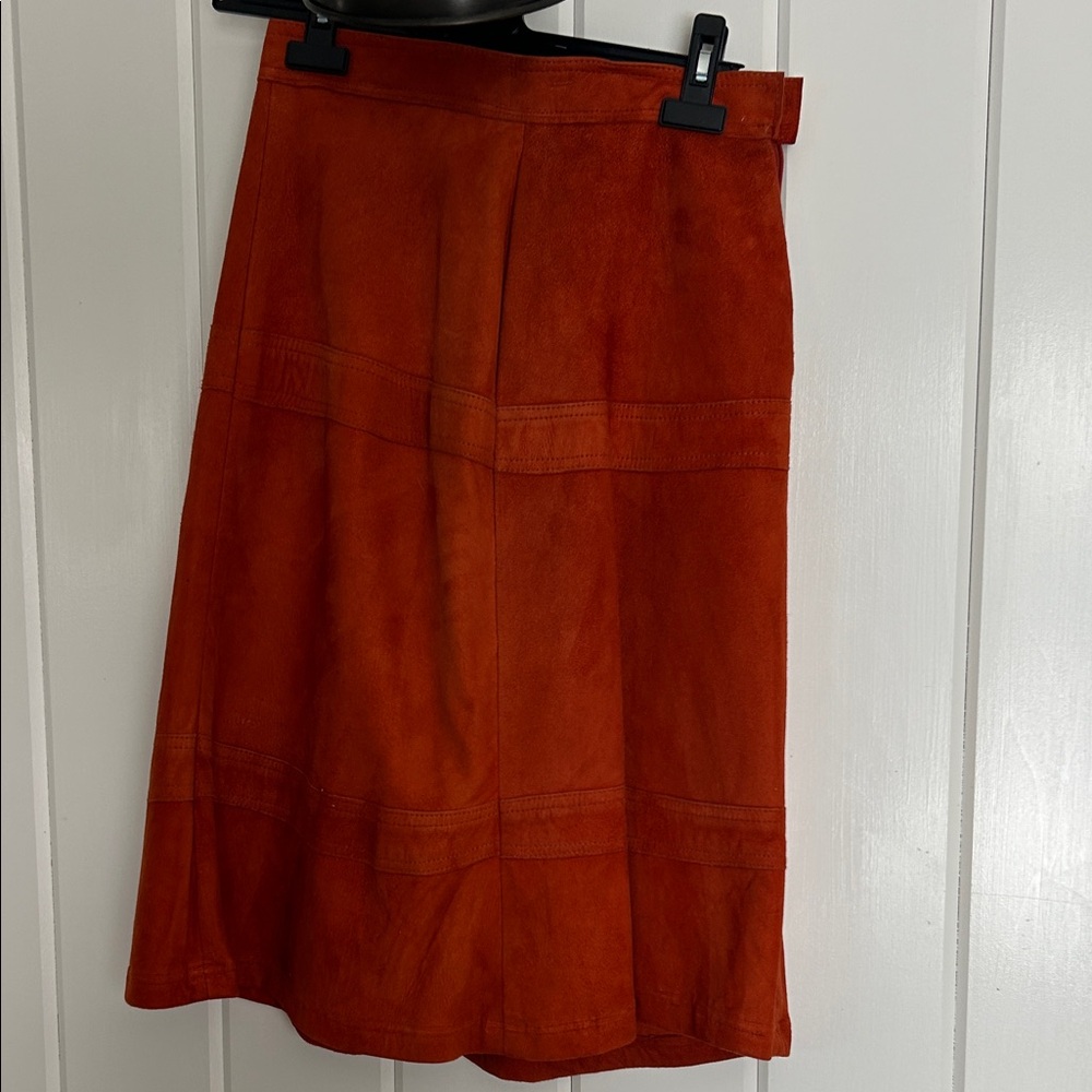 Vintage Burnt Orange A-Line midi Skirt